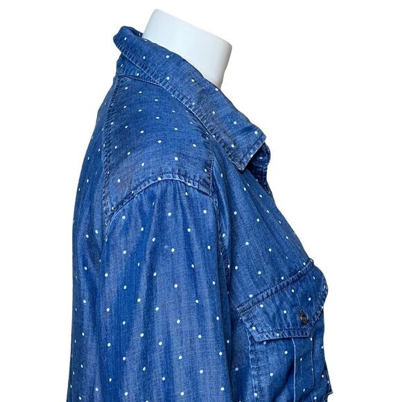 Philosophy chambray polka dot shirt dress size L - Picture 6 of 13